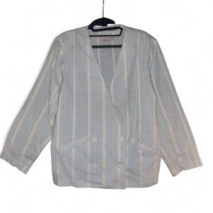 Bobbie Brooks Light Blue and White Striped Jacket